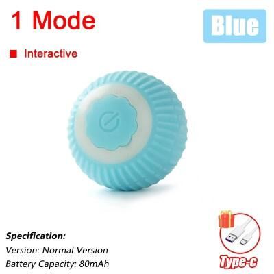 Uplifted Finds Smart Electric Interactive Mouse Imitation Rolling Ball Pet Toy small 1 Mode Blue