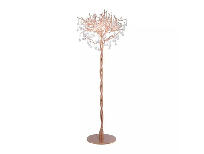 Paul Neuhaus Stehleuchte Icicle, Krone aus Glastropfen, spiralfÃ
