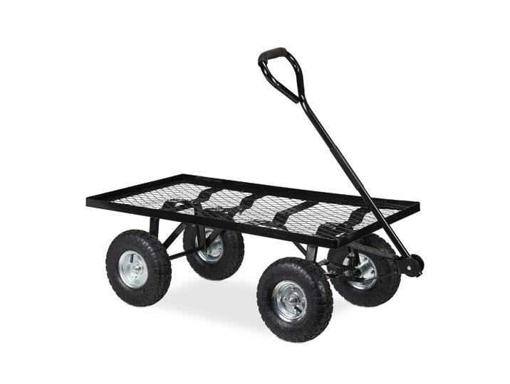 Flacher Handwagen Schwarz-Silber