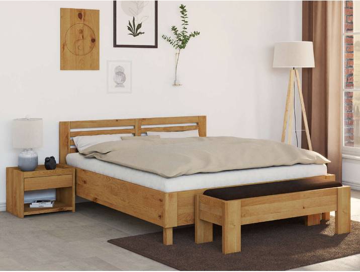 Bett „Moritz“ Wildeiche 80 x 210 cm Massivholz Wildeiche