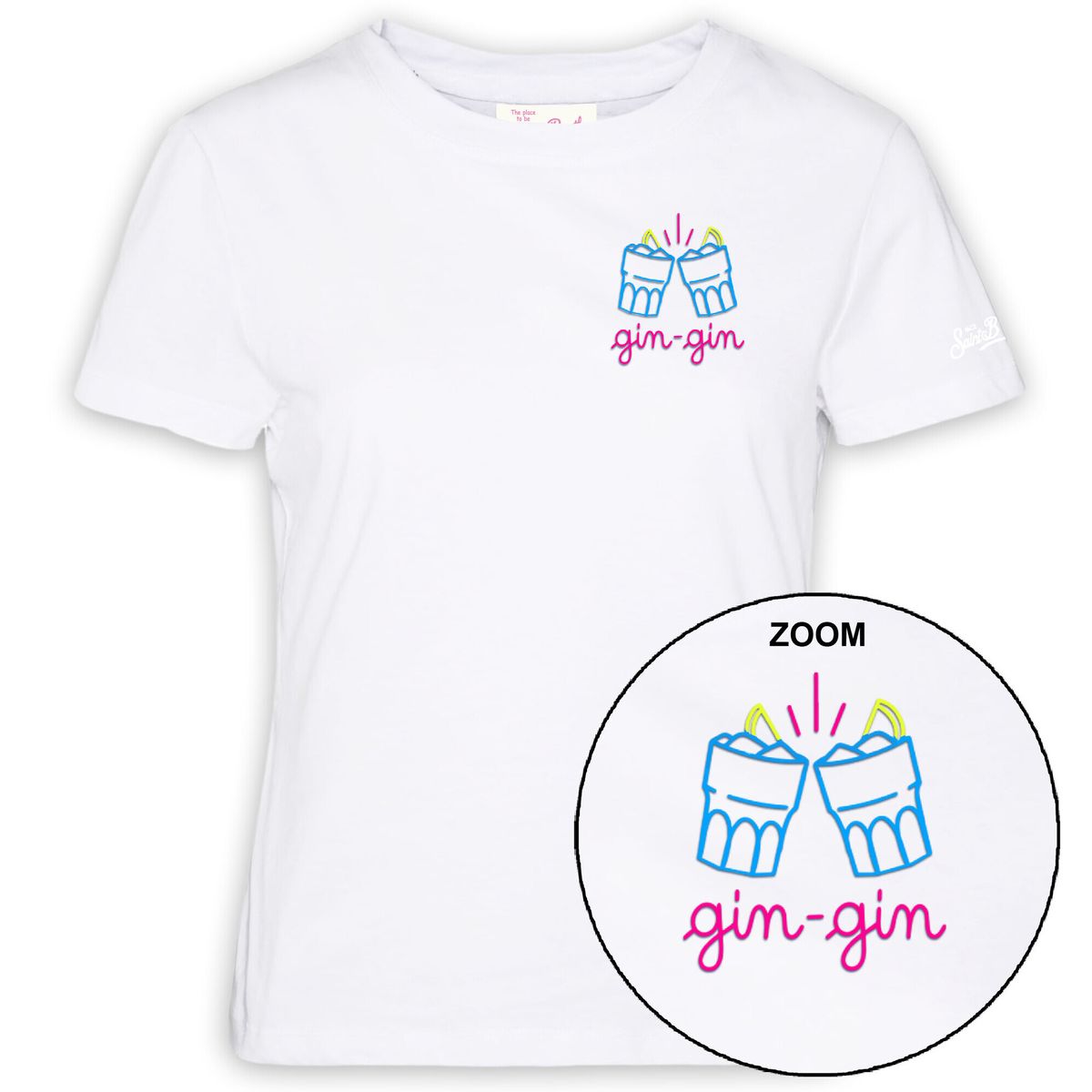 MC2 Saint Barth Emilie Woman Cotton Tshirt gin gin 01n emb (04379L) M EMI0001-04379L-M