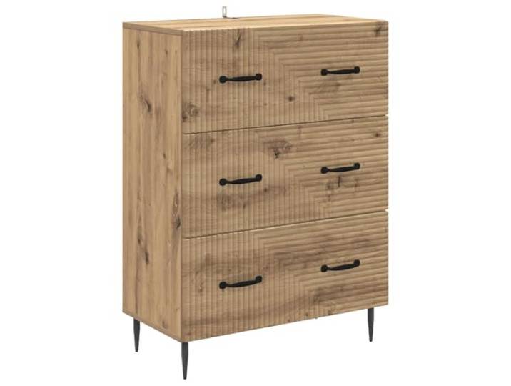 Schubladenschrank 66 x 34,5 x 89,5 cm Holzwerkstoff mit Metallgriffen Vintage-Stil, robuste Metallgriffe, vielseitiger Stauraum, pflegeleichte Oberfläche, platzsparendes Design