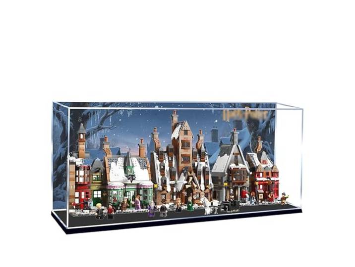 Acryl-Vitrine für Lego 76457 Hogsmeade Village Bauset, staubdichte transparente Box – nur Vitrine, Schaukasten kompatibel mit Lego 76457 (Rückenspray 3 mm)