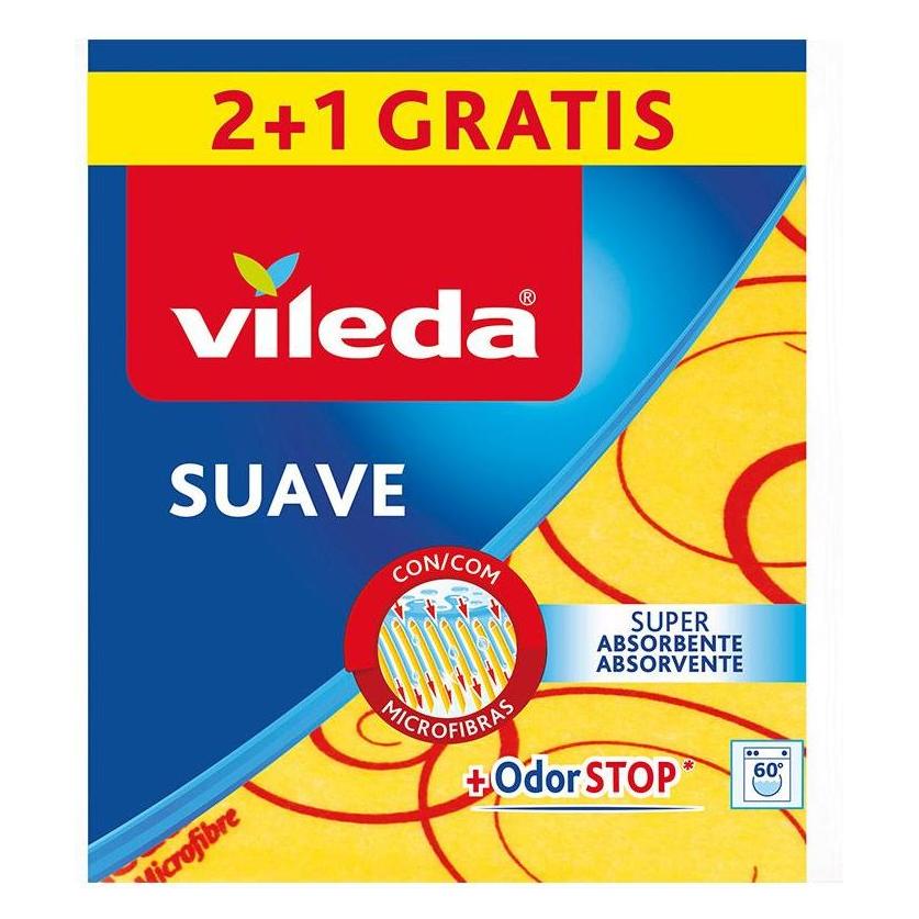 Vileda - Weiches Allzwecktuch mit 30% Mikrofaser - 2er Pack + 1 gratis - (Pack 4) (4 Stk.) (49366971)