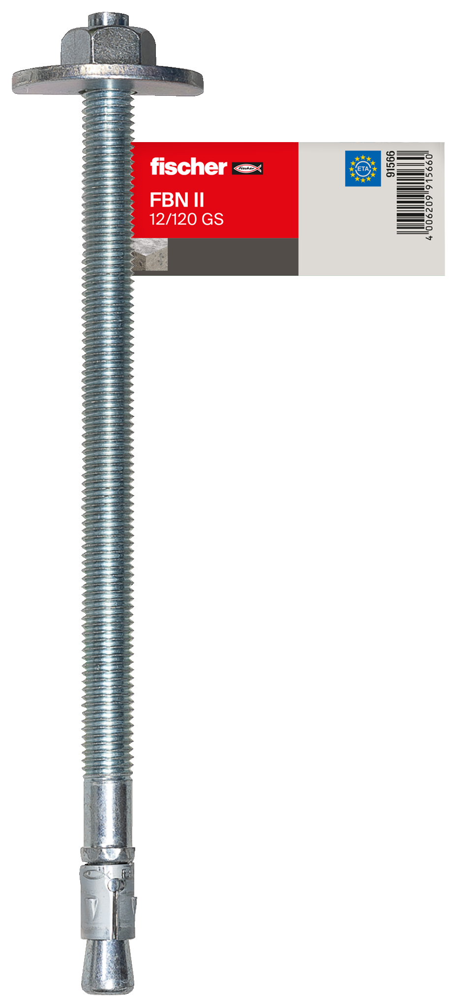 fischer Deutschland Vertriebs GmbH fischer Bolzenanker FBN II 12/120 großer Scheibe E Einzelpreisauszeichnung 091566