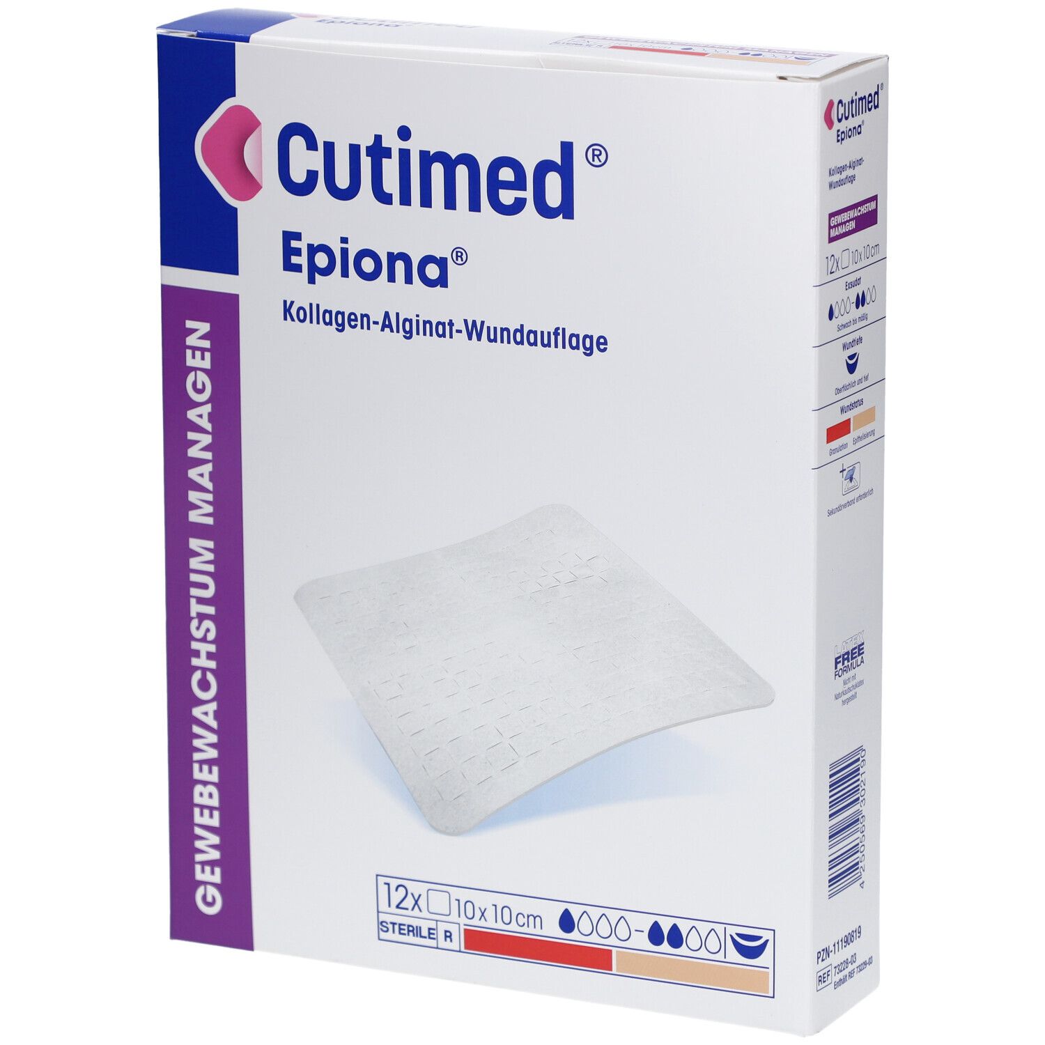 Cutimed Epiona 10x10 cm Wundauflage 12 St Kompressen