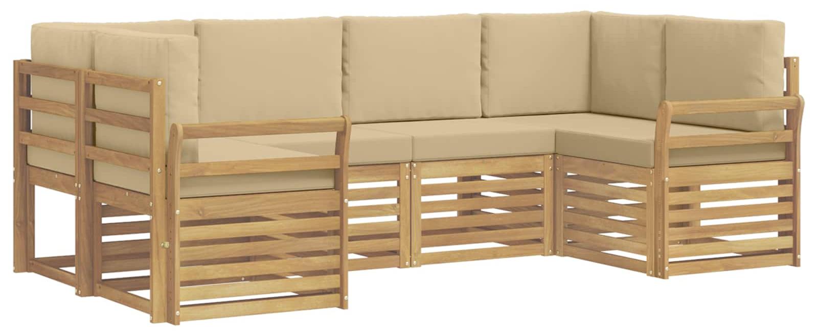 Garnitur aus 6 Outdoor-Sofas, Farbe Beige, Material: Polyester