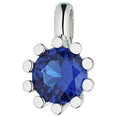Kettenanhänger JOBO "Farbstein-Anhänger blau 14 mm", blau (silber 925, blau), Schmuckanhänger, Damen, Silber 925 (Sterlingsilber), Kettenanhänger, 925 Silber rhodiniert oder vergoldet