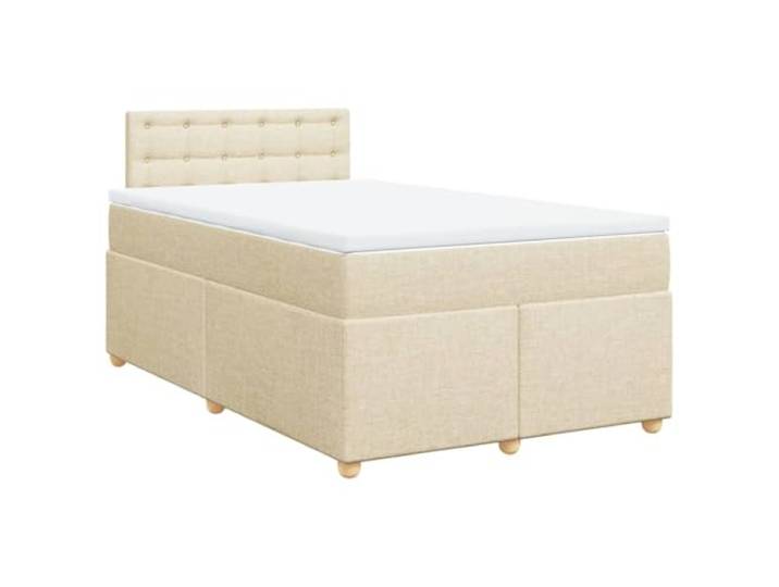 vidaXL Boxspringbett mit Matratze Creme 120x200 cm Stoff