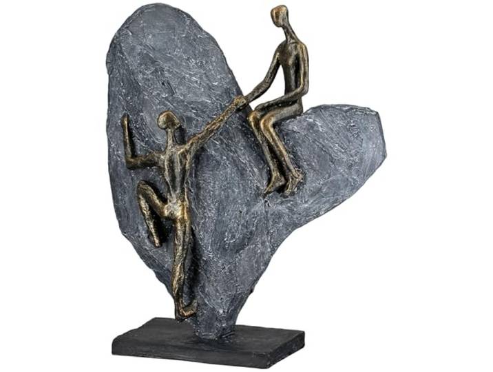 Casablanca Statue Cœur Heart of Stone\, Résine Bronze Gris 29 cm Une pièce pleine de caractère pour l'intérieur. Trouve sa place au salon comme au bureau. Une jolie idée cadeau à offrir.
