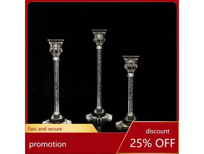 Ensemble de 3 bougeoirs en acrylique Zml - ornements décoratifs transparents pour mariage, centres de table, supports à bulles