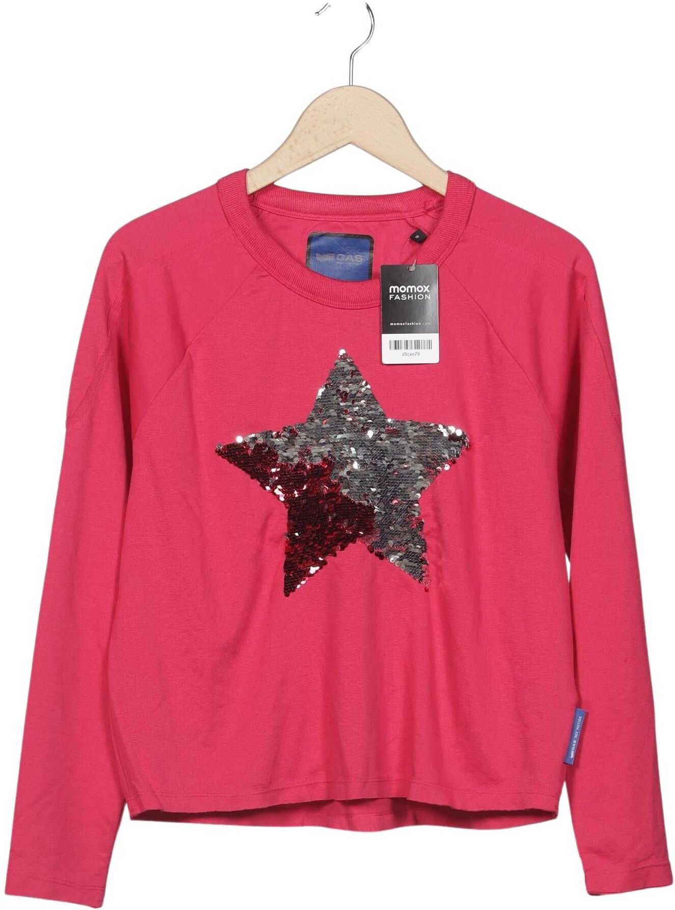 GAS Damen Langarmshirt, Pink, Gr. S, Viskose / Elasthan / Synthetik - Second Hand