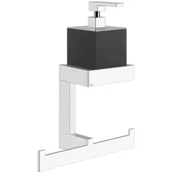 Gessi Rettangolo Accessoires Kombination mit Seifenspender schwarz und Handtuchhalter, Wandmontage, 20880031, Farbe: Chrom