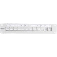 Modulares Patchpanel, 12-Port, unbestückt grau, 1 HE, für Keystone-Module