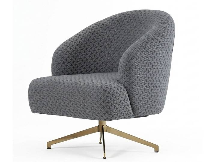 JVmoebel Polstergarnitur Sessel Textil Holz Modern Metall Wohnzimmer Einzelzimmer Grau Neu, (1-tlg), Made in Europa