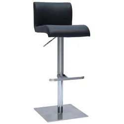 Design-Barhocker höhenverstellbar schwarz gebürsteter Edelstahl SHEINA