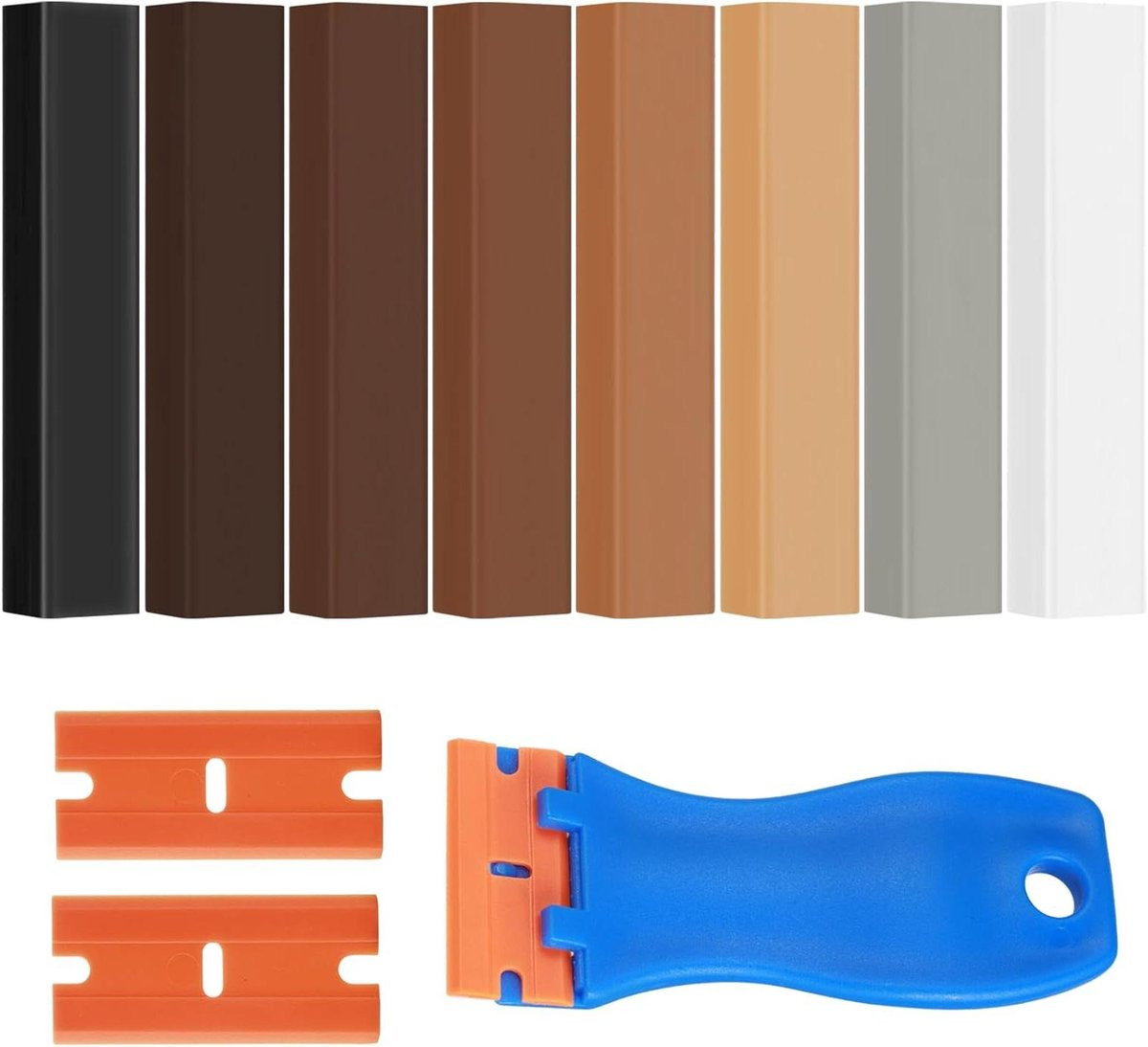 Hars Reparatie Kit Houtvuller Set voor het herstellen van meubels in 8 houtkleuren - 17.3 x 10 x 2.3 cm