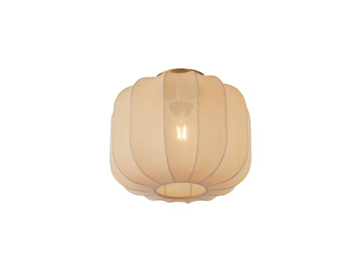 Plafonnier Japandi doré avec abat-jour beige - Pluni