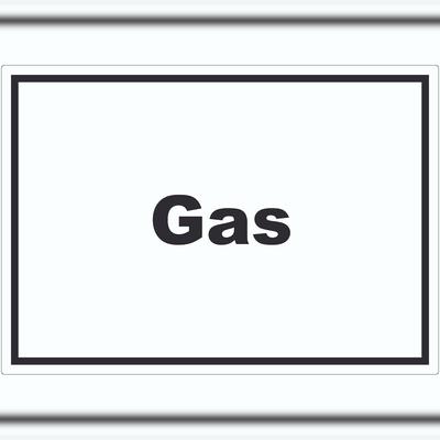 HB-Druck Gas Aufkleber mit Text Anschluss waagerecht A8 (52x74mm)