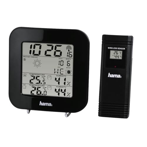 Hama EWS-200 Weerstation, Zwart, B: 18,3 cm, D: 17,7 cm, H: 3,8 cm