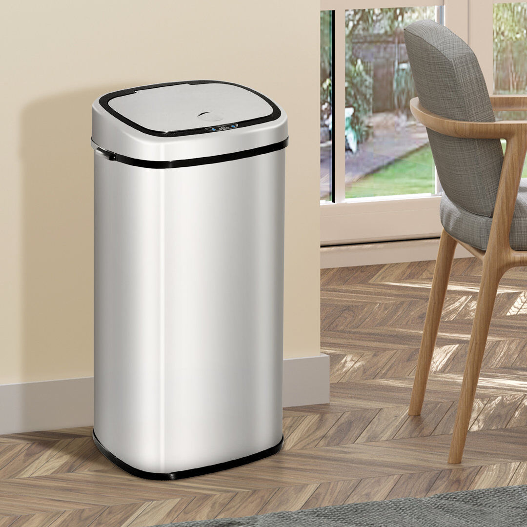 Symple Stuff Sensor Dustbin Stainless Steel Automatic Kitchen Waste Bin Silver Silver 68L