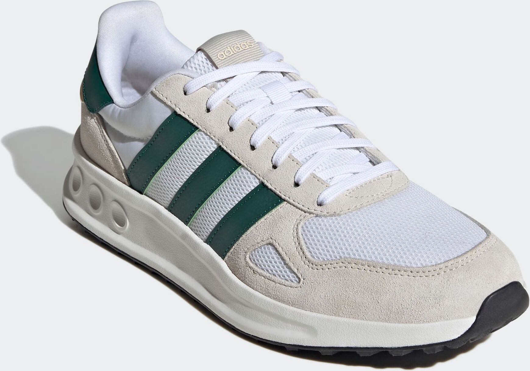 Sneaker ADIDAS SPORTSWEAR "RUN 84", Herren, Gr. 40, grün (cloud weiß, collegiate grün, alumina), Leder, Synthetik, Textil, Schuhe Sneaker, inspiriert vom Design des adidas LA Trainer cloud weiß, collegiate grün, alumina 40