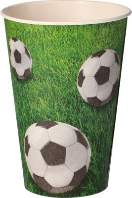 Papstar Pappbecher „Football“, Inhalt 0,2 l, nur für nichtalkoholische Getränke, FSC®-zertifiziert, Ø 70 x H 97 mm, mehrfarbig bedruckt, 140 Stück