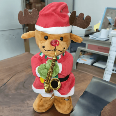 Uplift Curations Animated Dancing Christmas Tree Plush Toy With Music & Lights elk