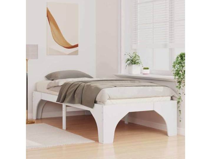 KTHLBRH Einzelbett 80 x 200 cm weiß Kiefer massiv Lattenrost, modernes Design, pflegeleicht, geeignet für Räume