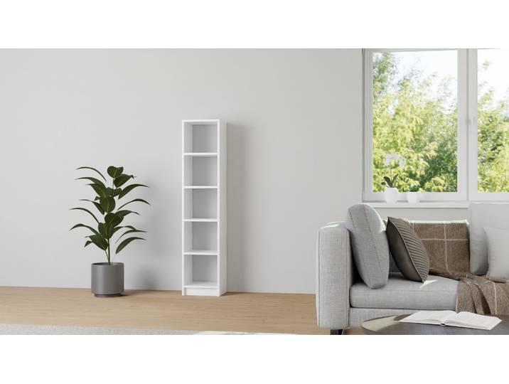 Schmales Badregal MDF Lackiert Signal­weiß RAL&nbsp;9003
