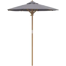 Helloshop26 - Praktischer runder Gartenschirm mit abnehmbarer Stange 270 x 260 cm minimalistisches Design dunkelgrauer Bambus 02_0058246