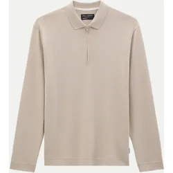 Langarm-Poloshirt Beige XL