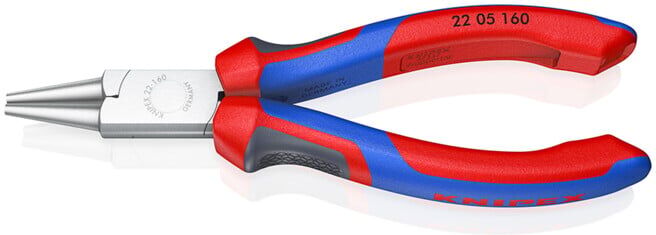 KNIPEX Pince à becs ronds chromée avec gaine 160 mm (22 05 160)