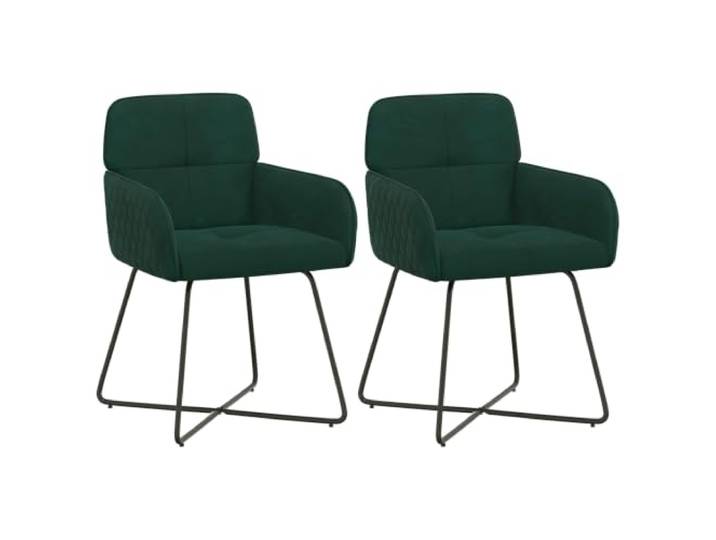 NLQMSU Esszimmerstühle, 2-teilig, Velours, Dunkelgrün Weicher Samt, stabiler Metallrahmen, ergonomische Rückenlehne und Armlehnen, modernes Interieur