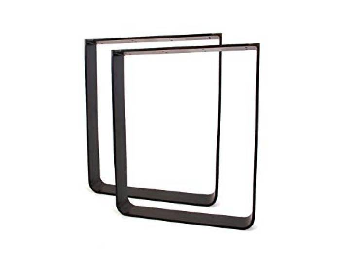 KTC Tec Tischgestell Stahl schwarz matt Struktur TGF 100x10 SMS 600 rund gebogen Tischkufe, 2 STK