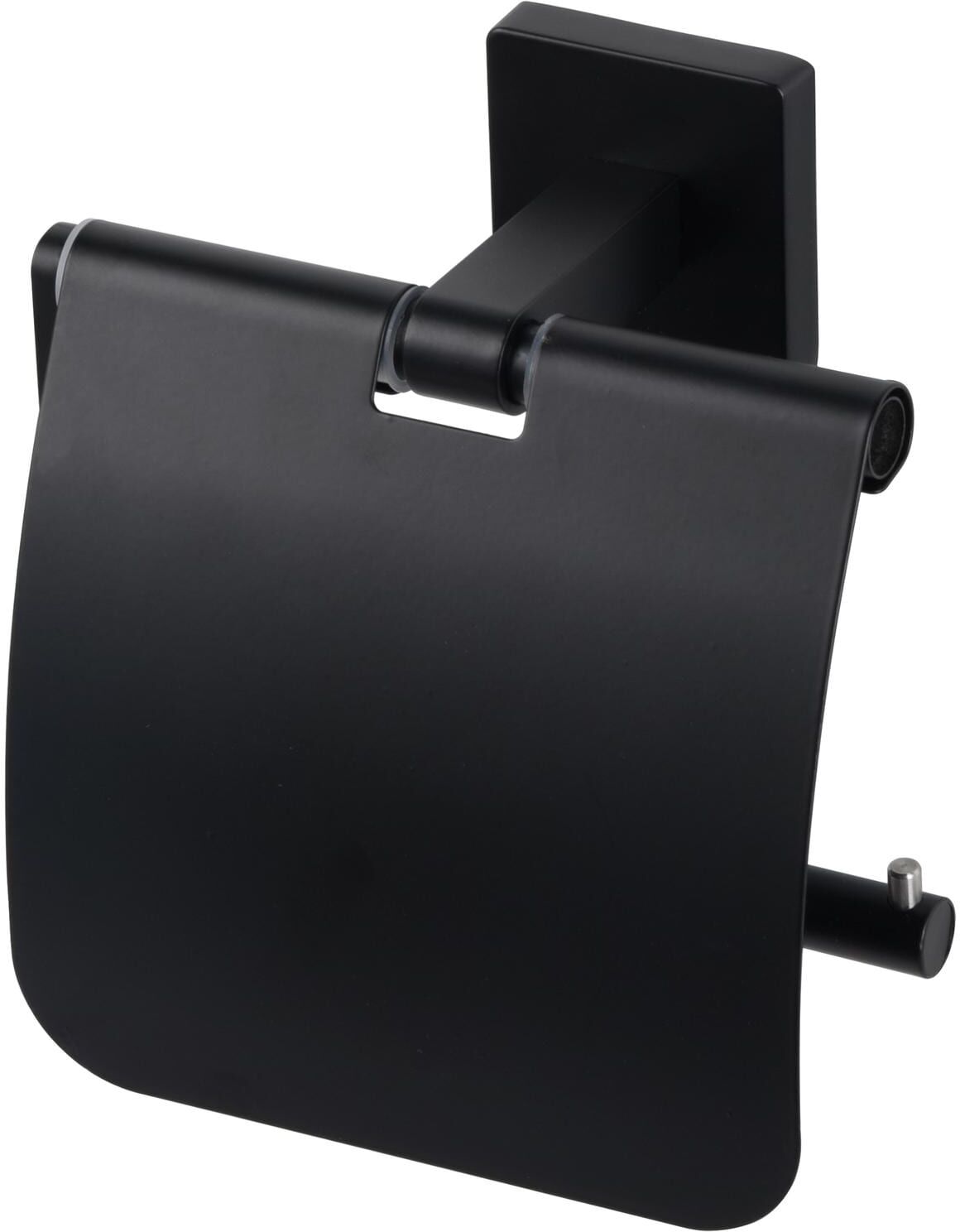 Toilettenpapierhalter COCON "Schwarz", schwarz, B:14cm H:15cm L:8cm, Metall, Zink, Toilettenpapierhalter, Toilettenpapierhalter schwarz Einheitsgröße