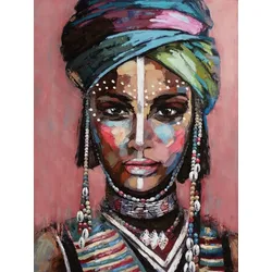 Keilrahmenbild WÜSTENFRAU (LBH 90x120x3,50 cm) - bunt - LBH 90x120x3,50 cm