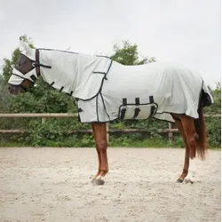 QHP Fliegendecke mit Halsteil und Maske grau, QHP17_Gr.: 165 (125cm)