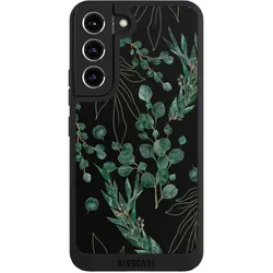 Nivocase Handyhülle für Samsung Galaxy S22 Hülle NIVOpure Case Schwarz Blätter Natur Eukalyptus (Samsung Galaxy S22), Smartphone Hülle, Schwarz