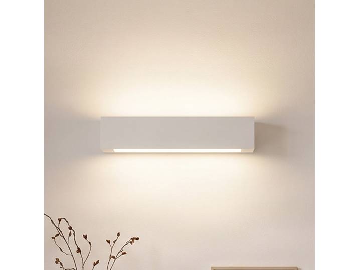 Arya Wandleuchte White - Lindby - Wohnzimmer - Modern - Gips / Ton - Eckig