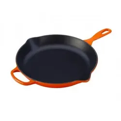 Le Creuset Runde Brat- und Servierpfanne aus Gusseisen 23cm, rot schwarz