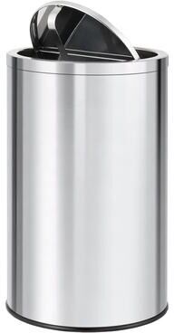 YUN Stainless Steel Trash Can with Swing Lid, Removable Inner Bucket for Kitchen & Office