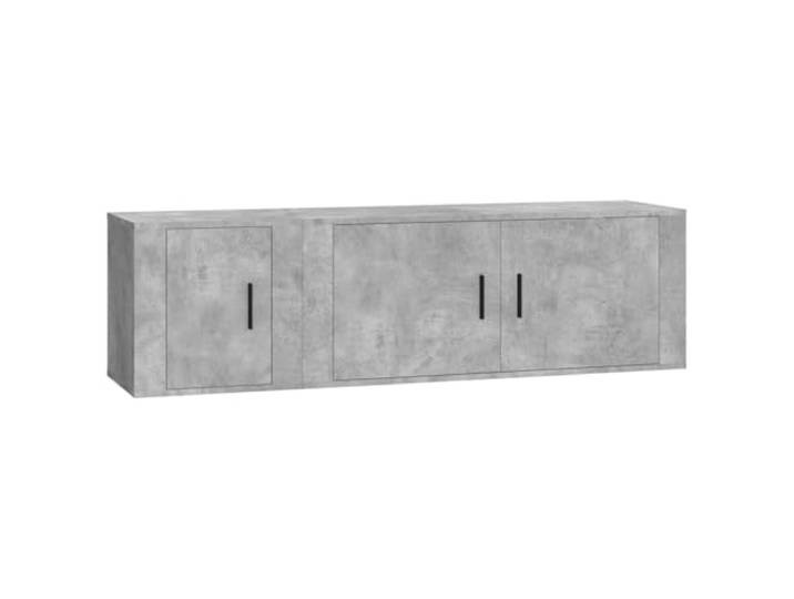 LMTYOENFG 2-TLG. TV-Schrank-Set Wandmontage Betongrau Holzwerkstoff Platzsparende TV-Möbel für Wandmontage im Wohnzimmer oder Schlafzimmer, mit Klapptüren für staubfreie Aufbewahrung.