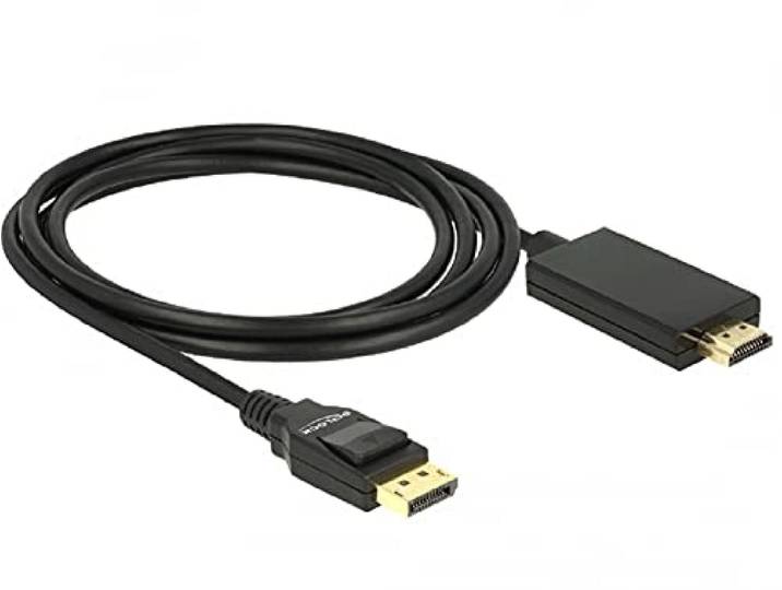 Kabel Displayport 1.2 stekker > HDMI-A stekker 2 m zwart 4K Delock