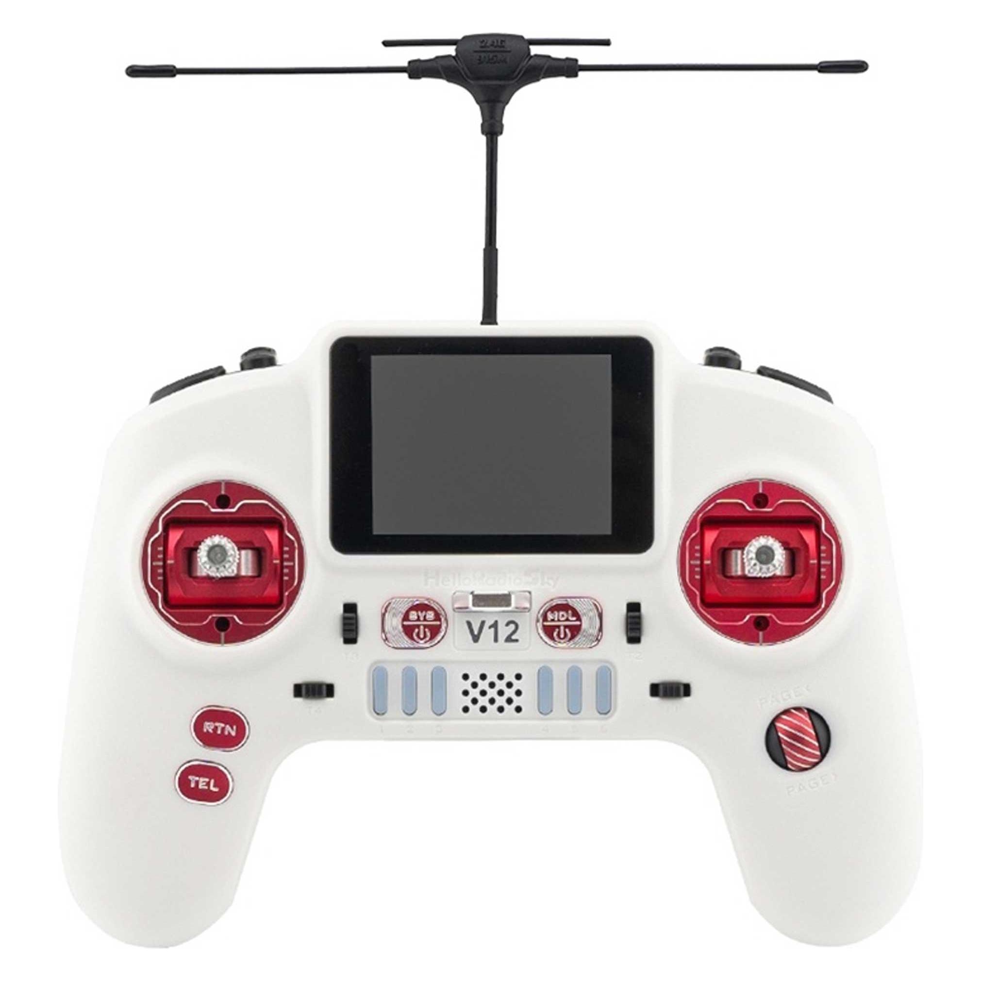 HelloRadio V12 MAX 2,4GHz - ELRS LBT Fernsteuerung Mode 2 weiss, rot (HR1103)