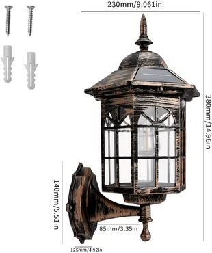 Inspire Picks Retro Tungsten Filament Solar Pathway Light Waterproof Outdoor Garden Landscape Lamp antique Brass 869x3