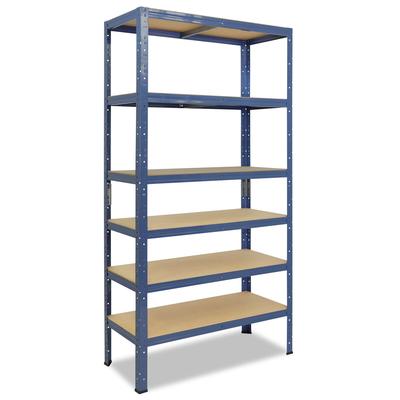 shelfplaza HOME 200x80x50 cm Schwerlastregal in blau mit 6 Böden und 145 kg Traglast pro Boden