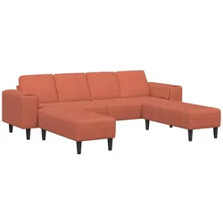 vidaXL Stoffsofa mit Kissen Rot-Orange 208 cm Cordstoff