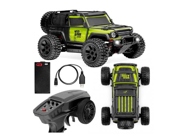 Overmax RC-Auto X-VAST (Set, Komplettes RTR-Set mit 2 Akkus, Controller und Zubehör), 4WD/Öldruckstoßdämpfer/2 Akkus/LED/1:10/30 km/h