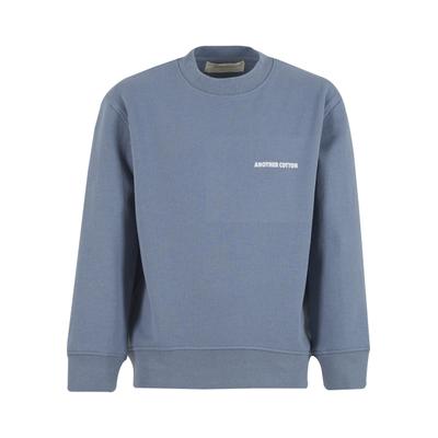 Sweater ANOTHER COTTON LAB "Another Cotton Lab Another Cotton Lab Good Karma Kids Sweatshirt", Mädchen, Gr. 140/146, blau, 60% Baumwolle, 40% Polyester, bedruckt, Rundhals, Sweatshirts Sweater